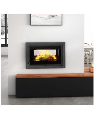 Stufa a legna bifacciale con portalegna - 17 KW