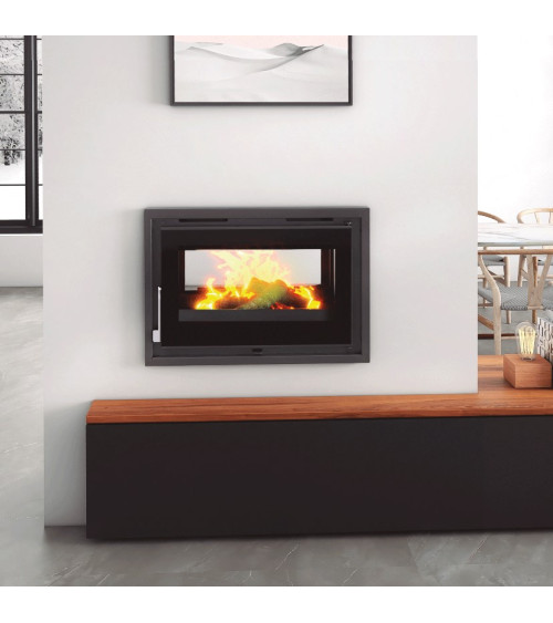 Poêle à bois double face avec bûcher Burgos - 18 KW