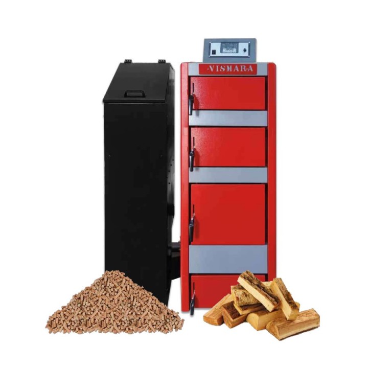 CALDAIA VCD DUO 75 KW Caldera de madera y gránulos automático DUO CALDEIA 34 KW