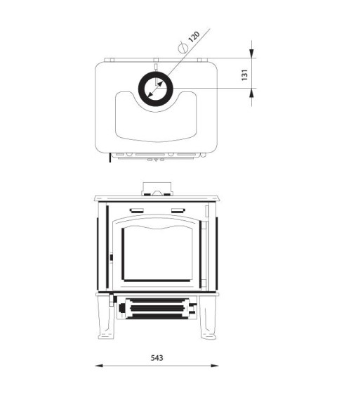 Stufa a legna L-ornament short con clapet