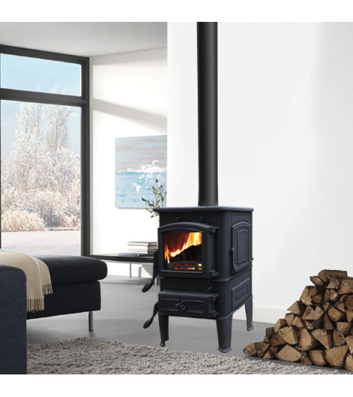 Estufa de leña L-SHORT straight-cook con clapet