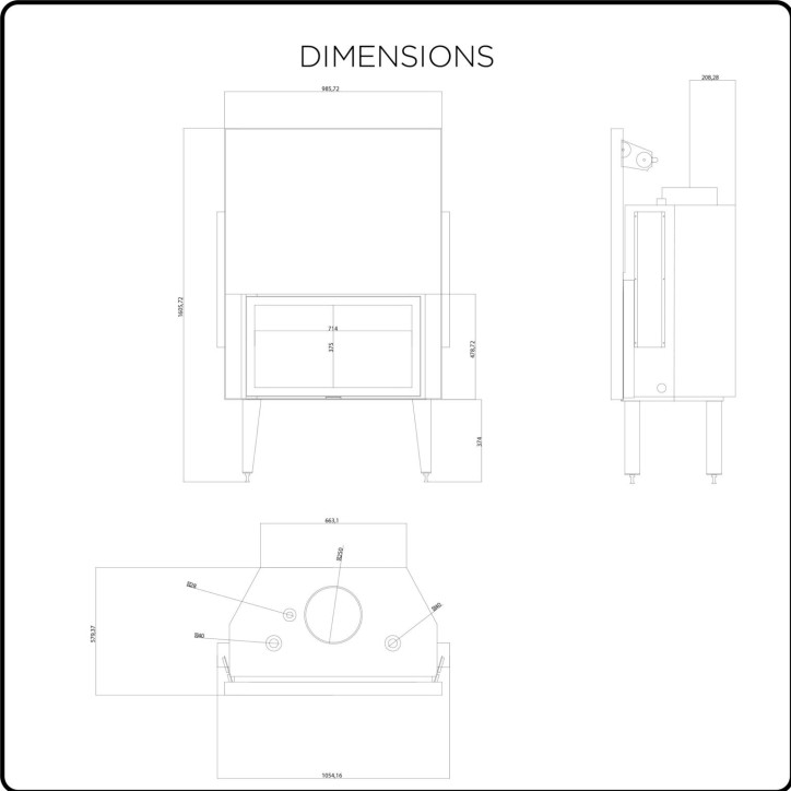 Insertable de Chimenea ATS Straight Hydro 900