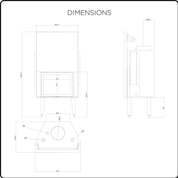 Insertable de Chimenea ATS Straight Hydro 700