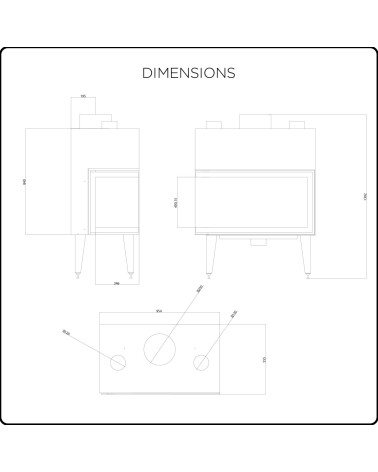 INSERT CHEMINÉE ATS CORNER AIR 900 - 16kW Eco design