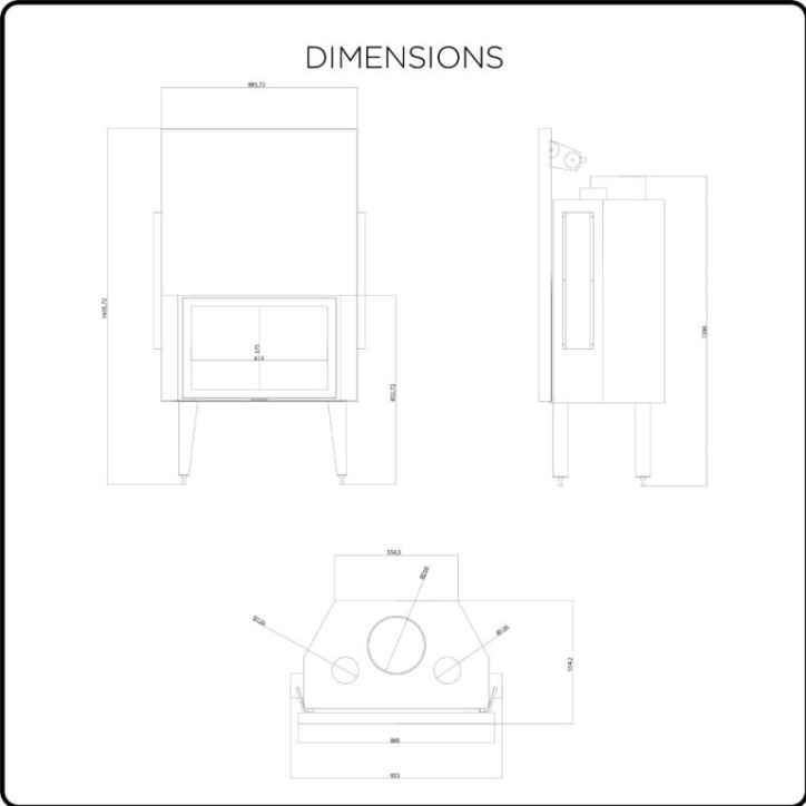 INSERTABLE DE CHIMENEA ATS STRAIGHT AIR 800