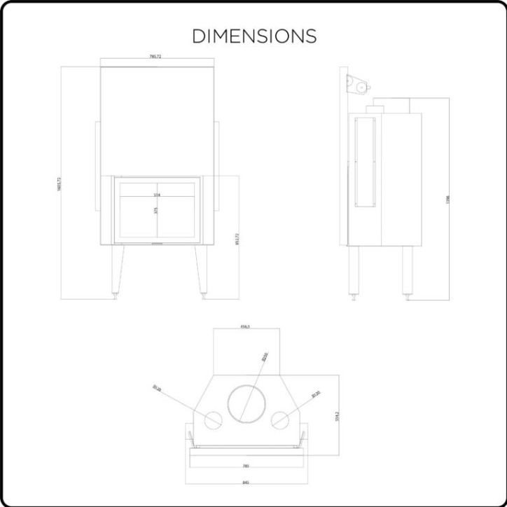INSERTABLE DE CHIMENEA ATS STRAIGHT AIR 700