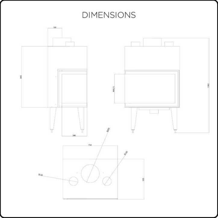 INSERT CHEMINÉE ATS STABLE CORNER AIR 800 - 15kW Eco design