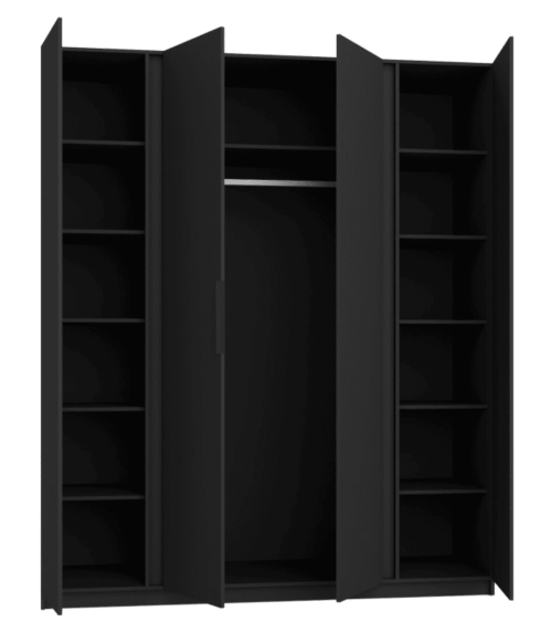 Armadio KAJA in nero e rovere