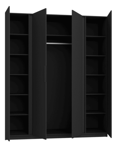 Armadio KAJA in nero e rovere