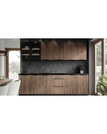 Cuisine MONZA en noir mat et brun