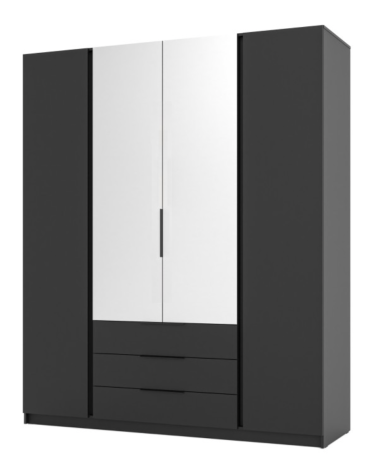 Armoire KAJA - Gris anthracite et blanc, 200 x 239 x 61,9 cm