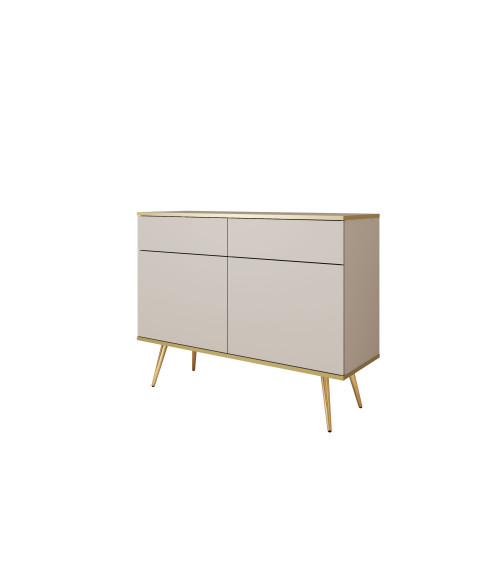 Odense servieskast licht eiken, zwart en gehard glas 154 cm