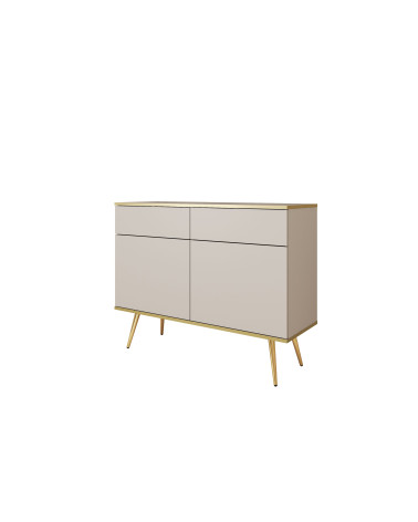Odense servieskast licht eiken, zwart en gehard glas 154 cm