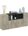 Buffet 3 portes 150 x 41 x 76 cm chêne Alaska-gris anthracite