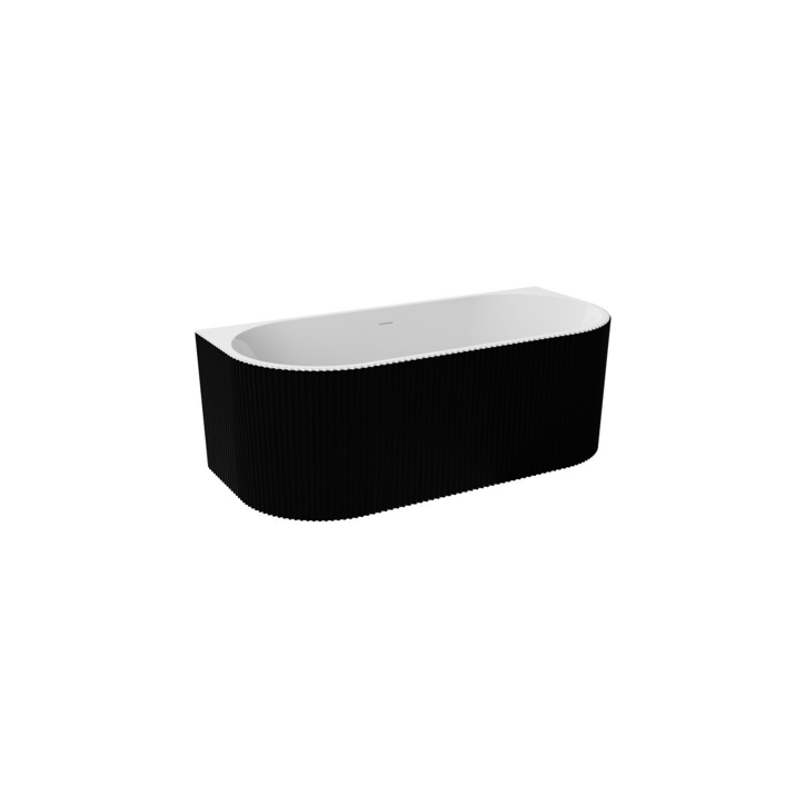 Vasca da bagno autoportante LEYA nero e bianco - 170 x 78 cm