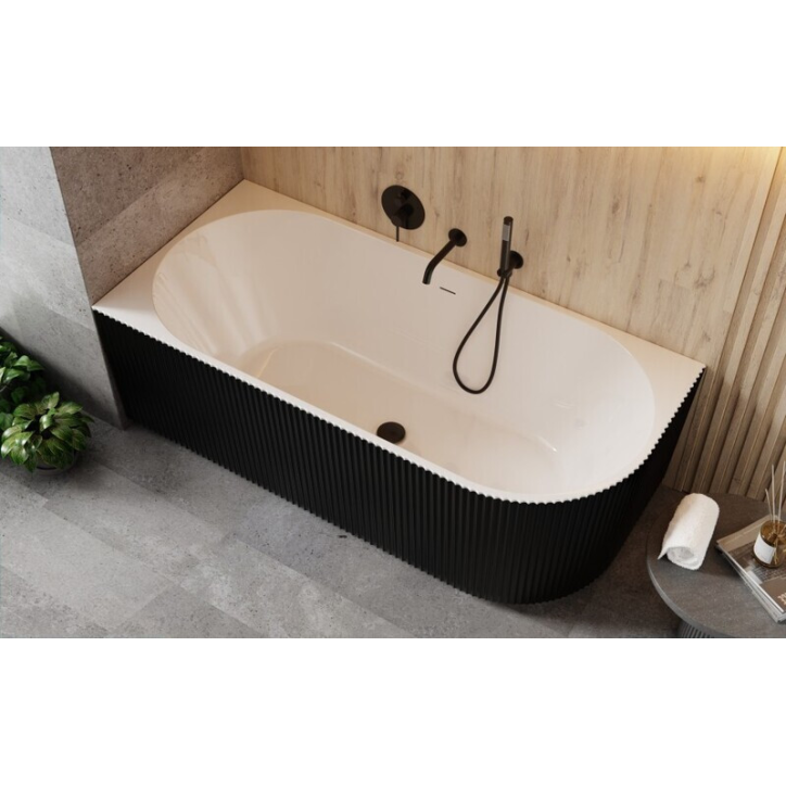 Vasca da bagno autoportante Denaya bianca e nera - 170x78cm