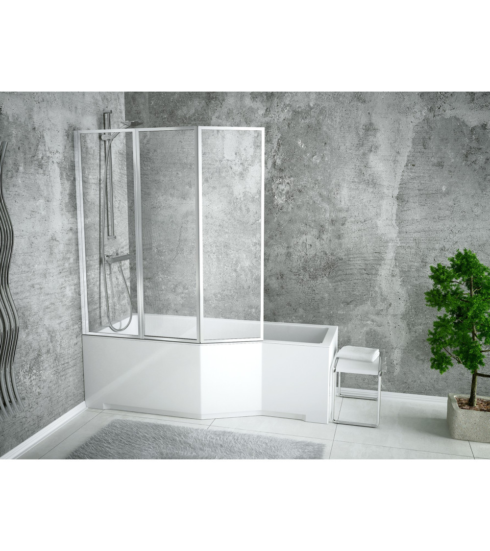 Pare baignoire catrix 2volets- Pare baignoire salle de bain - Décoration salle de bain