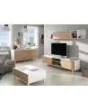 Buffet 3 portes 154 x 41 x 75 cm chêne canadian-blanc brillant