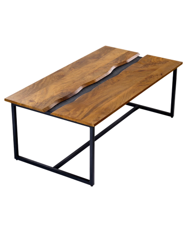 Table basse AMAZONAS 110 cm en bois de manguier et ardoise
