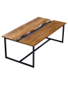 Table basse AMAZONAS 110 cm en bois de manguier et ardoise