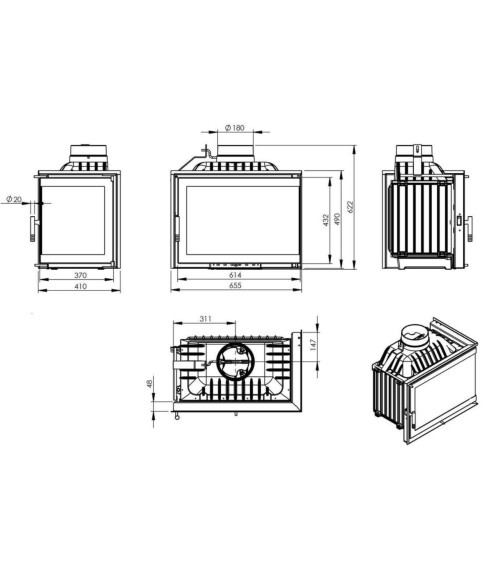 copy of Insert cheminée JUNO 12 PANNEAU NOIR