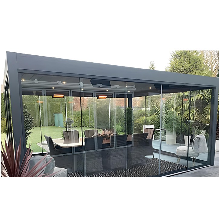 Pergola met glaswanden Ali – 5x3 m in aluminium Pergola met glaswanden Ali – 5x3 m in aluminium