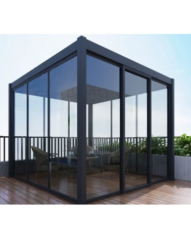Pergola / Veranda Alexia in vetro 3x3m in alluminio