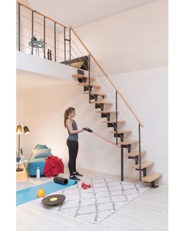 Escalier MODULAIRE BOSTON - Hauteur à franchir 209cm à 275cm Lx70 cm