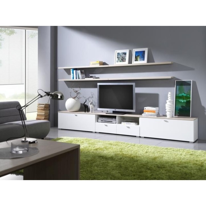 Salon complet LIVINO chêne et blanc Salon complet LIVINO chêne et blanc