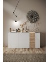 Buffet 3 portes VENUS blanc laqué brillant/Kadiz 181 cm