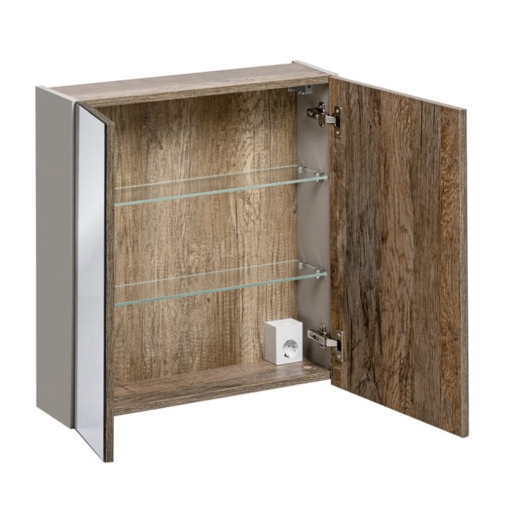 Conjunto de baño Santa Fe color topo 140cm - 2 lavabos, 1 columna
