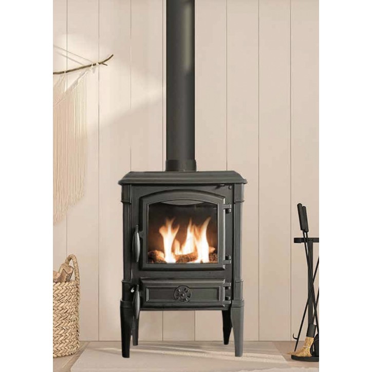 copy of Poêle à bois en fonte côtés en verre 14 kW MARACAY