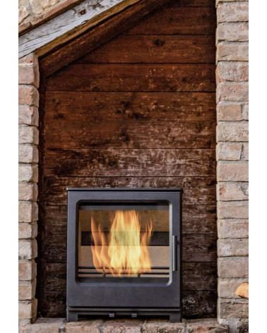 Poêle à bois en fonte côtés en verre 14 kW MARACAY fabrication européenne sur notre boutique en ligne