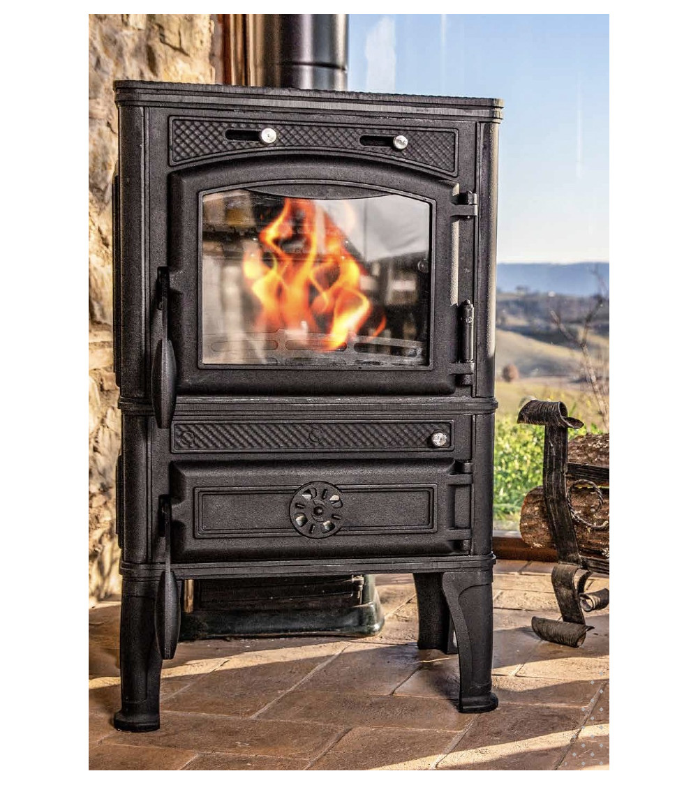 Poêle à bois en fonte côtés en verre 14 kW MARACAY fabrication européenne sur notre boutique en ligne