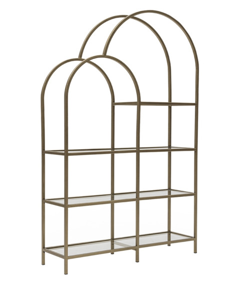 Estante 4 prateleiras + 2 portas 94 x 35 x 181 cm artik branco-branco polido