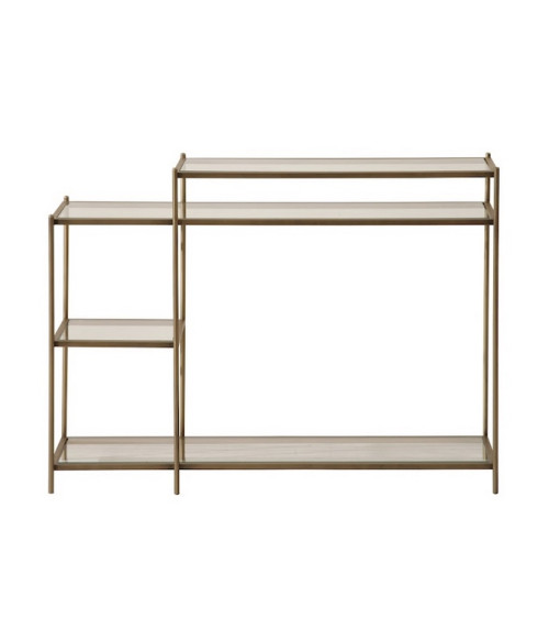 Bibliothèque 4 étagères + 2 portes 94 x 35 x 181 cm blanc artik-blanc poli