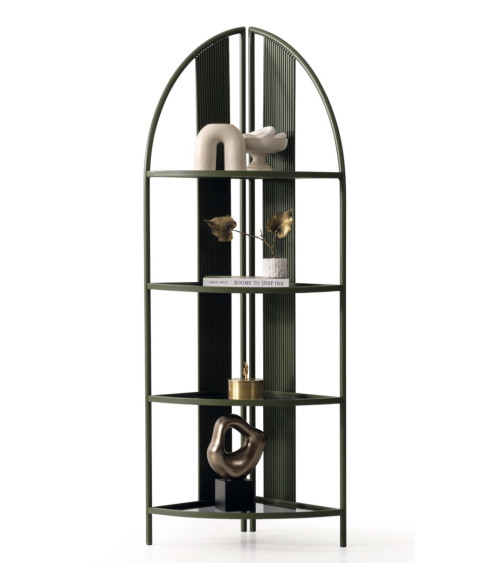 Boekenkast 4 planken + 2 deuren 94 x 35 x 181 cm artik wit-gepolijst wit