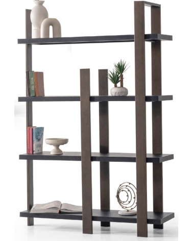 copy of Bibliothèque 4 étagères + 2 portes 94 x 35 x 181 cm blanc artik-blanc poli