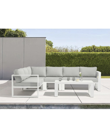 Salon de jardin d’angle - Niland Blanc