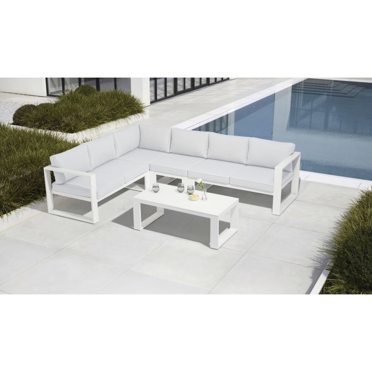 Salón de jardín esquinero - Niland Blanco