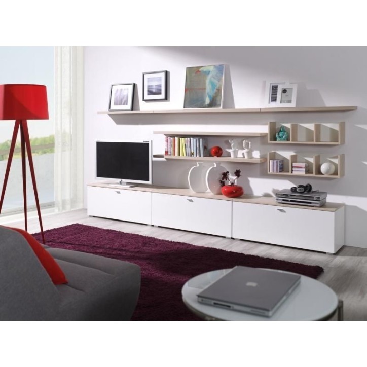 Salon complet SAMSA chêne et blanc Salon complet SAMSA chêne et blanc