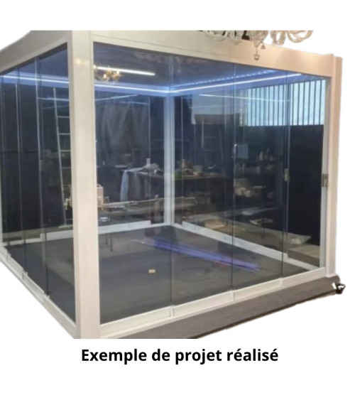 Pergola met glaswanden Ali – 5x3 m in aluminium