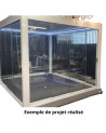 Pergola met glaswanden Ali – 5x3 m in aluminium