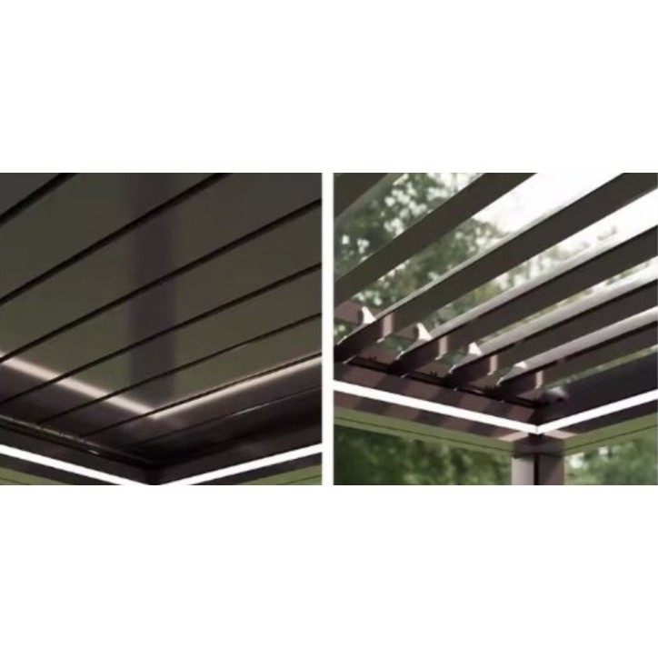 Pergola Cotage – alumiinirunko 3x3 m verhokankaalla