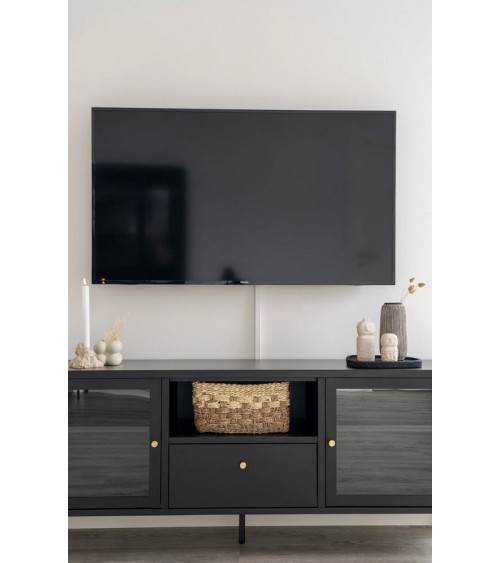 Mueble TV Dalby negro 150x35x60 cm