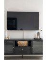 Meuble TV Dalby noir 150x35x60 cm