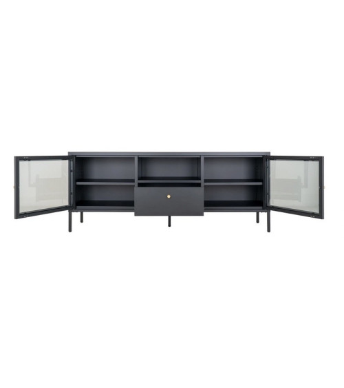 Mueble TV Dalby negro 150x35x60 cm