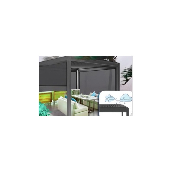 Pergola 3x3 m Patrice van aluminium met 2 zonneschermen