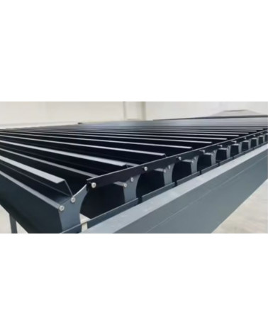 Pergola Angie bioclimatica 3x3 m 2 tende e illuminazione LED