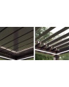 Pergola Angie bioclimatica 3x3 m 2 tende e illuminazione LED